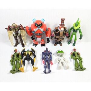 Ben 10 Alien Action Figure Lot of 10 Cartoon Network Swampfire Lodestar +
